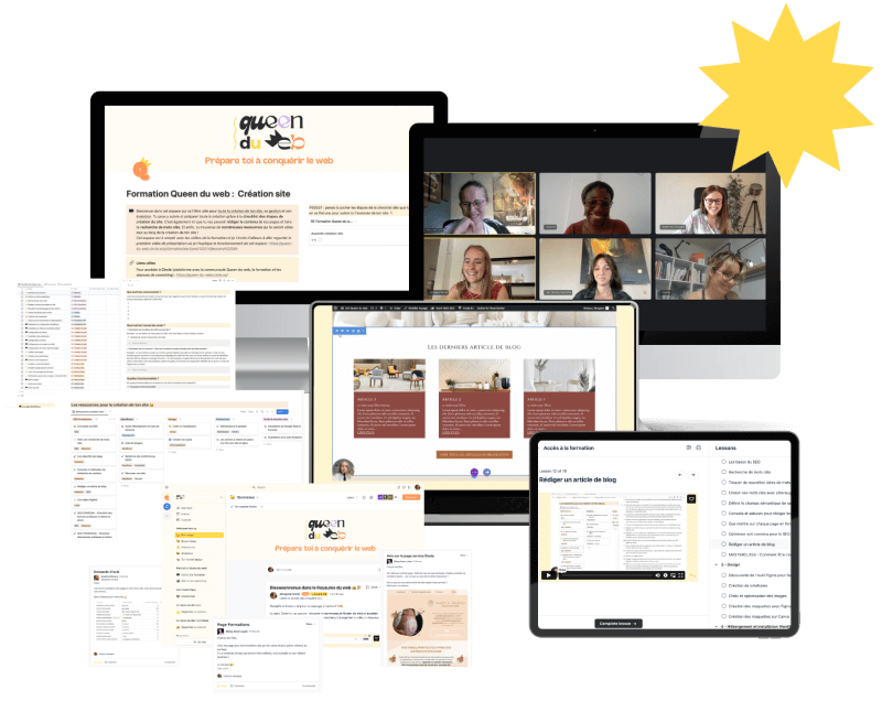 Formation Queen du web visuel création site mobile
