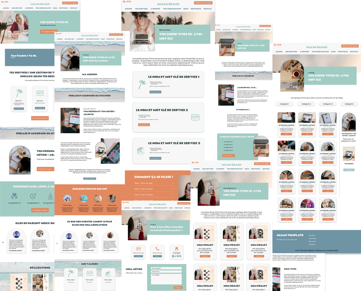 Pages incluses Template Miami Beach Pages incluses Template Miami Beach