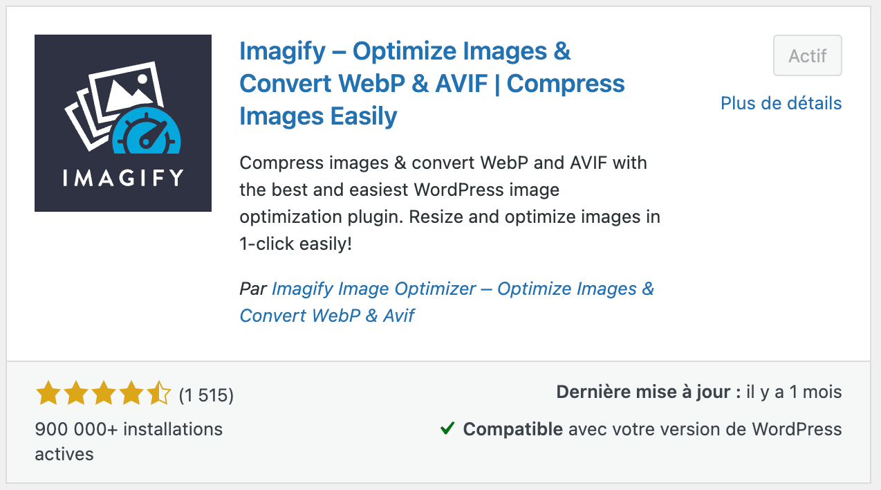 Extension WordPress Image - Imagify Extension WordPress Image - Imagify