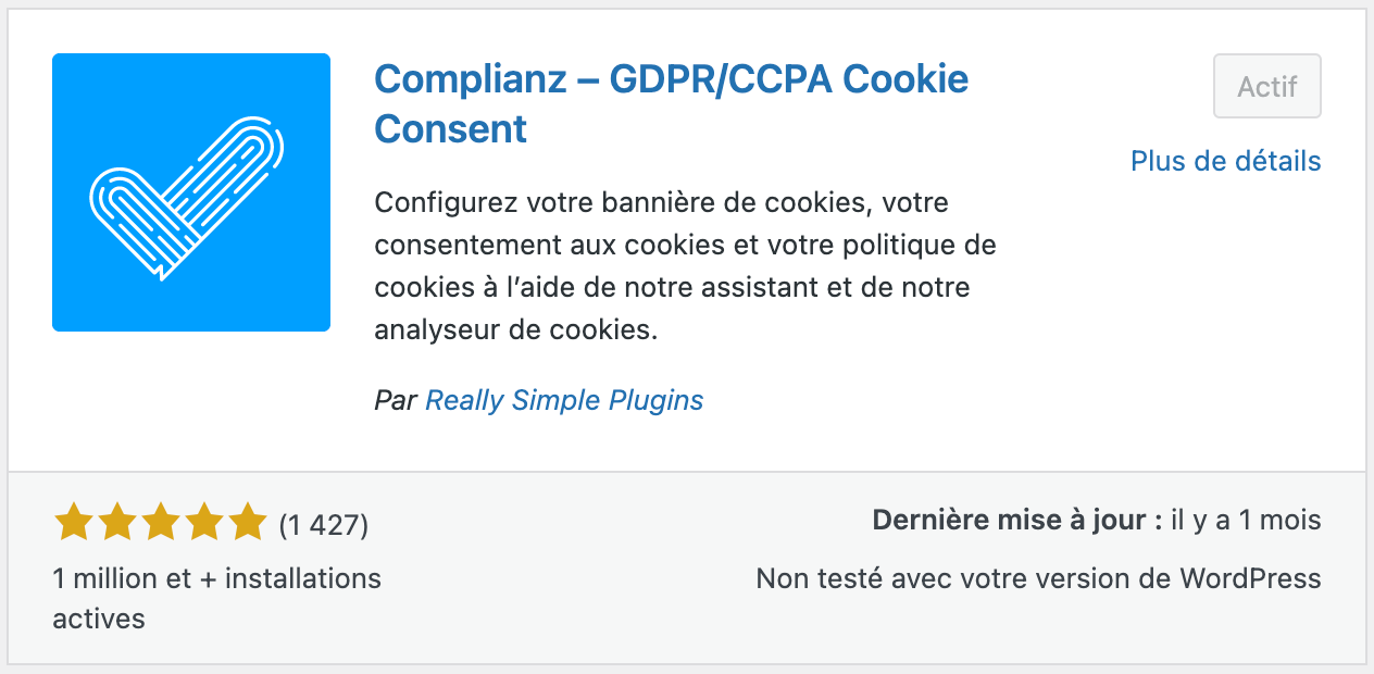 Extension WordPress RGPD - Complianz Extension WordPress RGPD - Complianz
